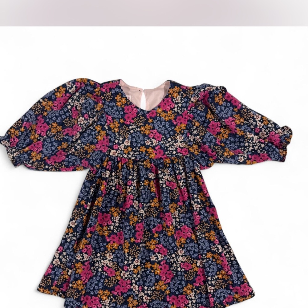 Bonnie Jean Floral Kids Dress - Pink and Blue